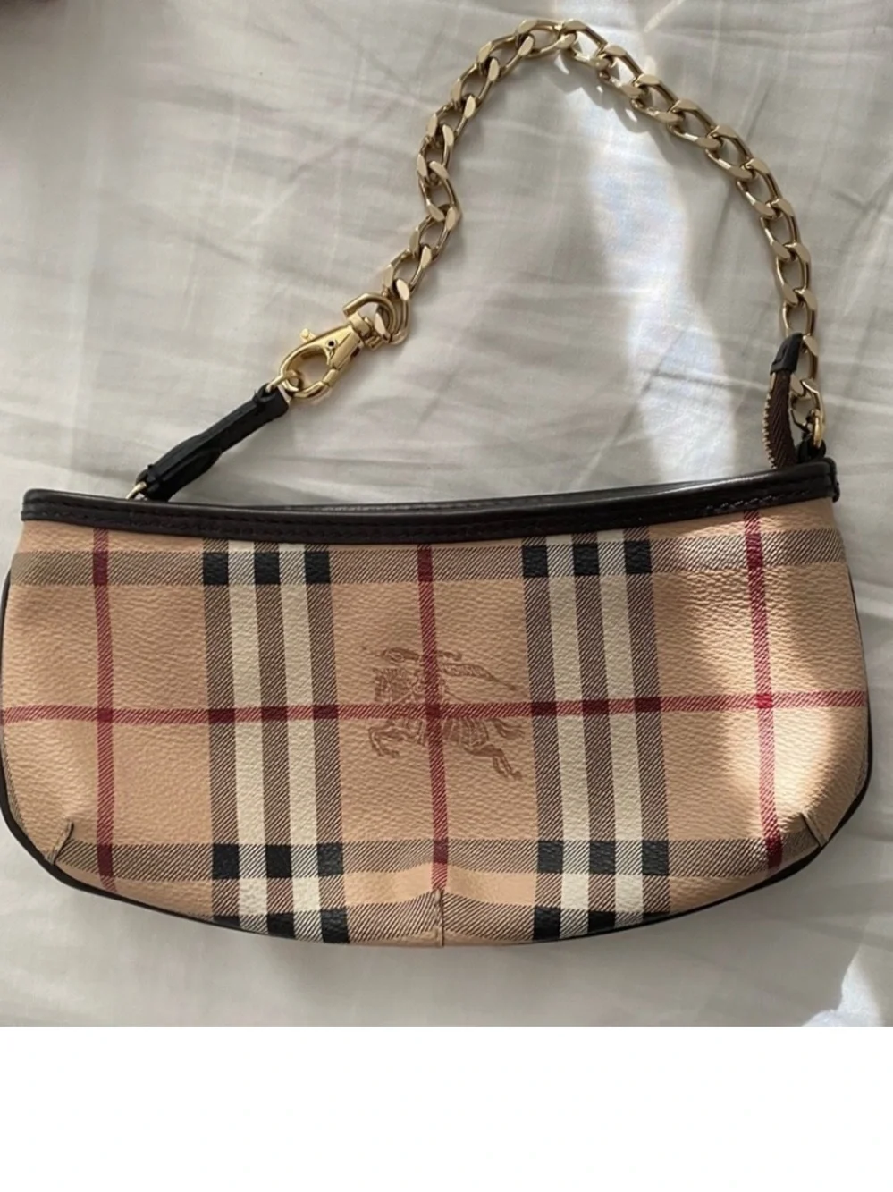 Vintage Burberry Clara Pochette Mini Shoulder Bag Canvas